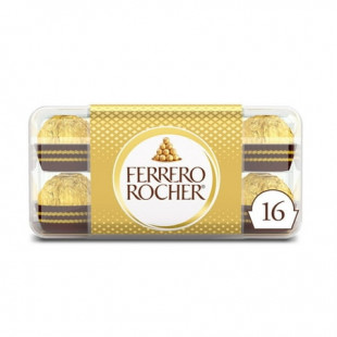 Ferrero Rocher Premium Gourmet Milk Chocolate Hazelnut, Chocolates for Gifting, 16 Count