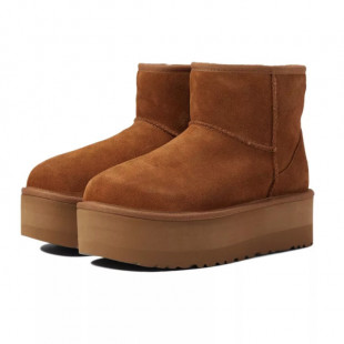 Women's Shoes UGG CLASSIC MINI PLATFORM Sheepskin Ankle Boots 1134991 CHESTNUT