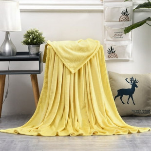 Usmixi Flash Deals throw blanket - Soft Fleece Blanket - Yellow - Lightweight Soft Blanket for Bed, Sofa, Couch, Camping, and Travel- Ultra Soft Warm Blanket, Throw Blankets (Yellow)