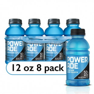 POWERADE Mountain Berry Blast Bottled Electrolyte Sports Drink, 12 fl oz, 8 Count