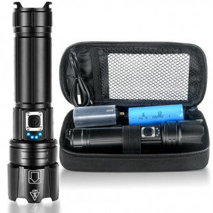 Powerful Flashlight 10000 Lumens,USB Rechargeable XHP70.2 Flashlights High Lumens LED Torch Powerful Tactical Flashlight 5 Modes, Zoomable with Power Display and USB Output for Emergency