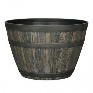 Better Homes & Gardens 20" x 20" x 13" Brown Resin Whiskey Barrel Planter