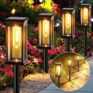 Kidsjoy Solar Pathway Lights Outdoor, 6 Pack Solar Outdoor Lights, IP65 Waterproof Auto On/Off Solar Garden Lights Solar Powered Landscape Path Lights for Yard Lawn Patio Walkway Driveway