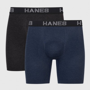 Hanes Premium Men's Seamless Boxer Briefs 2pk - Heathered Gray S