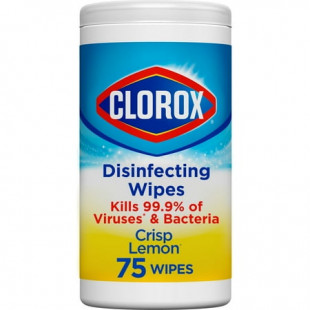 Clorox Disinfecting Wipes, Bleach Free Cleaning Wipes, Crisp Lemon, 75 Count