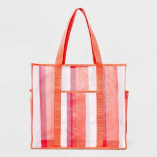 Mesh Tote Handbag - Shade & Shore™ Pink/Striped