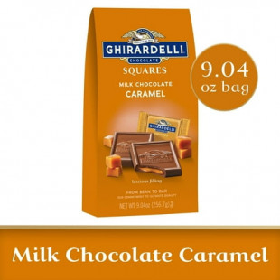 GHIRARDELLI Milk Chocolate Squares with Caramel Filling, 9.04 oz Bag