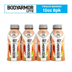 BODYARMOR LYTE Peach Mango Bottled Electrolyte Sports Drink, 12 fl oz, 8 Count