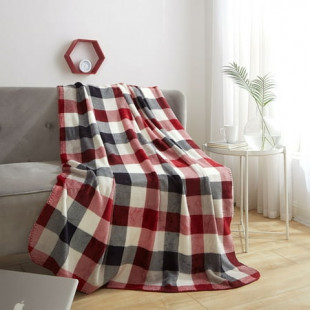 Mainstays Red Plaid Cozy Plush Throw Blanket 50" x 60"