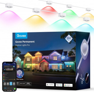 Govee Permanent Outdoor Lights Pro, 200ft with 120 RGBIC LED Lights for Daily and Accent Lighting