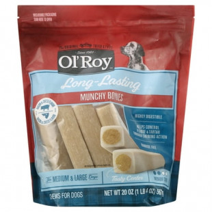 Ol' Roy Munchy Bone, Bacon and Cheese Flavor, Dog Chew Treats for Dogs, 7 Count, 20oz