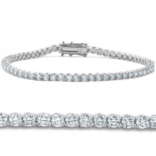 4 Carat TW Round Cut Diamond Tennis Bracelet 14k White Gold Lab Grown