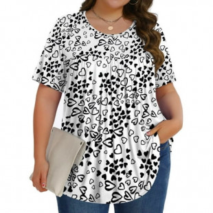 Fantaslook Womens Plus Size Tops Tunic Short Sleeve Shirts Floral Blouses Loose Summer Tops