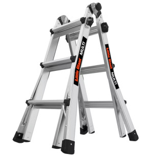 Little Giant Ladders Multi M14 14.3-ft Reach Type 1a- 300-lb Load Capacity Telescoping Multi-Position Ladder