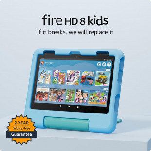 Amazon Fire HD 8 Kids Tablet (2024) - 32GB, 3GB RAM, 13-Hr Battery, Parental Controls, Blue