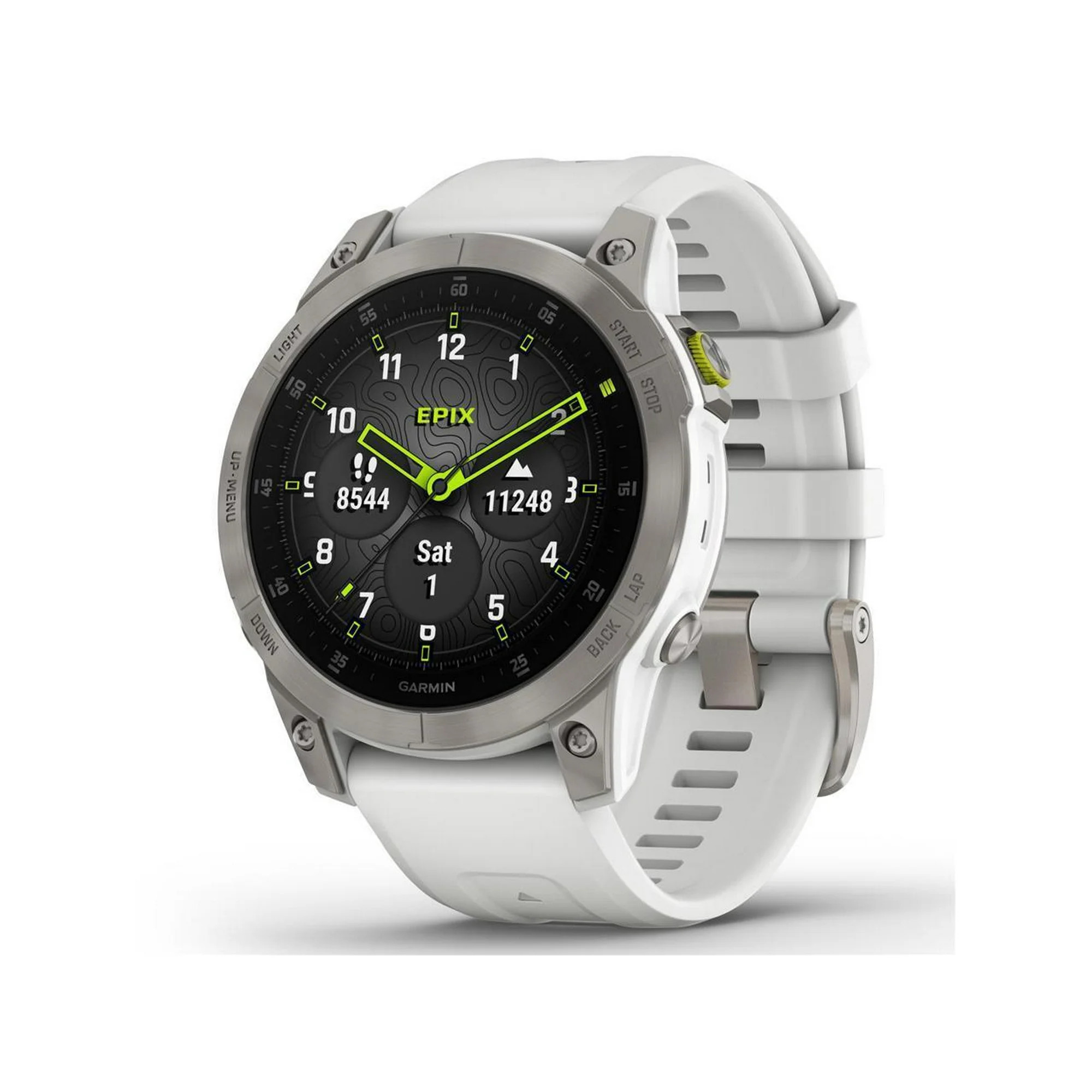 Garmin Epix Gen 2 Sapphire 47mm GPS Smartwatch, White Titanium