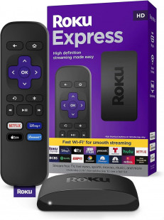 Roku Express - HD Streaming Device with Standard Remote, Free & Live TV