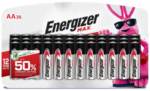 36-Pack Energizer MAX AA Alkaline Batteries