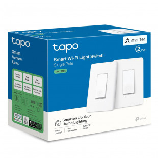 TP-Link Tapo Matter Smart Light Switch (2-Pack), Voice Control with Siri, Alexa & Google Home, UL Certified, Timer & Schedule, Neutral Wire Required