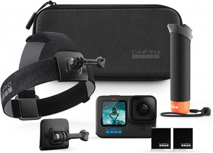 GoPro HERO12 Black + Accessories Bundle, Includes Handler + Head Strap 2.0 + Enduro Battery + Carrying Case