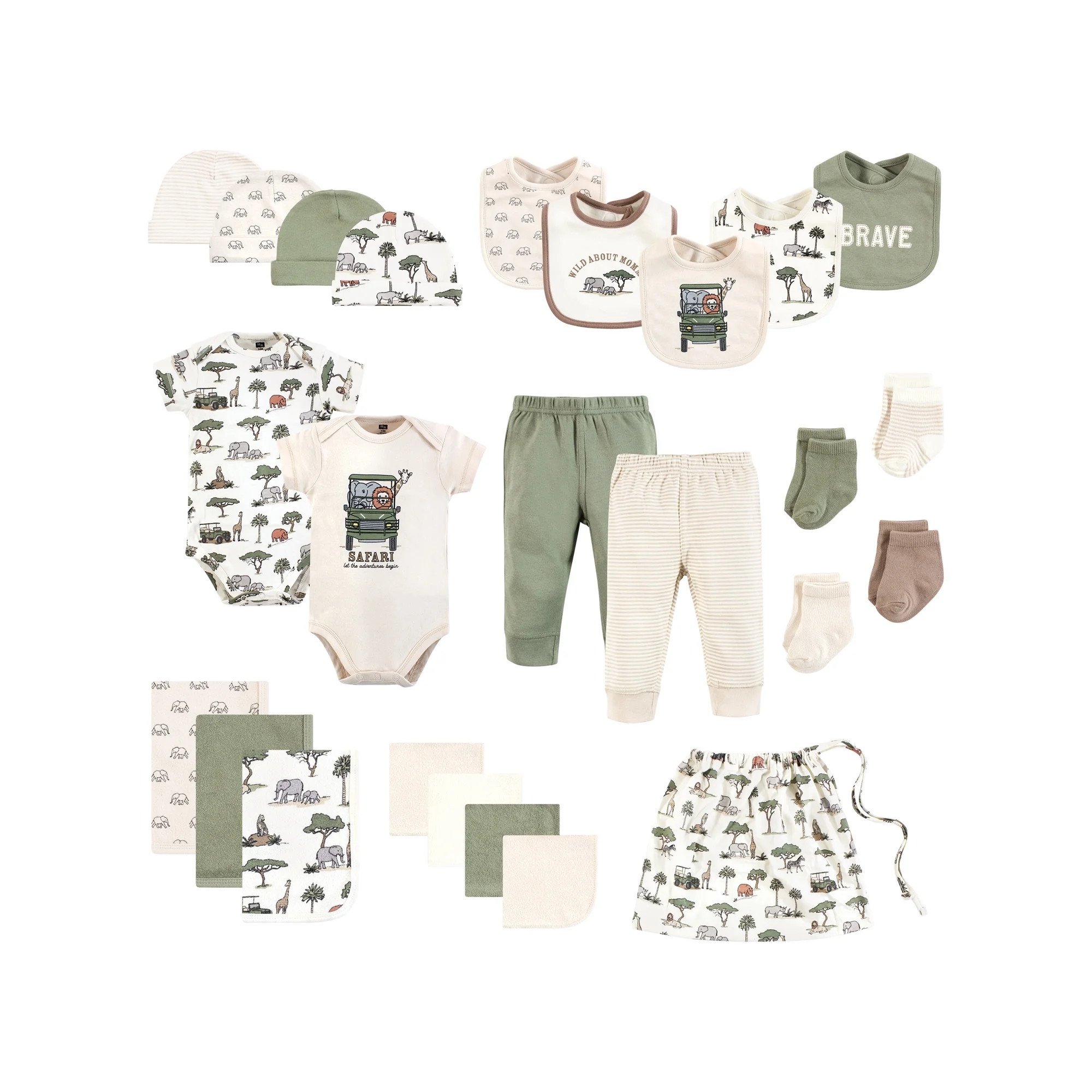 Hudson Baby Shower Gift Sets, 25-Piece, Sizes Newborn-6 Months