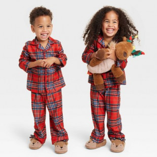 Toddler Plaid Holiday Matching Family Pajama Set - Wondershop™ Red 2T