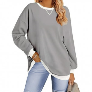 Fantaslook Color Block Sweatshirts for Women Crewneck Long Sleeve Oversized Pullover Tops Casual Fall Outfits