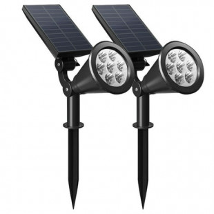 Behome Solar Spot Lights Outdoor Waterproof, 3 Lighting Modes Solar Landscape Lights for Outside, 7 LED Solar Powered Lights for Patio,Yard and Garden(2 Pack)