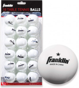 18-Pack Franklin Sports Ping Pong Balls - Official Size + Weight White 40mm Table Tennis Balls