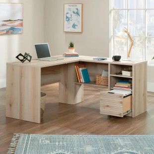 Sauder Harvey Park L-Shaped Home Office Desk, Pacific Maple Finish