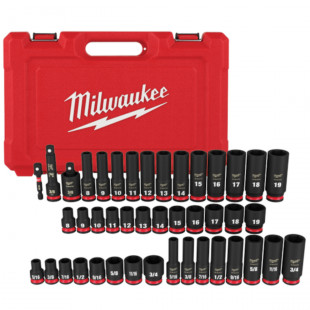 Milwaukee SHOCKWAVE Impact Duty 3/8in.-Drive 6-Point Socket Set, 43 Pcs., SAE and Metric, Model# 49-66-7009