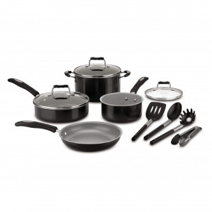 Cuisinart - Ceramic Nonstick 11 PC Cookware Set - Black