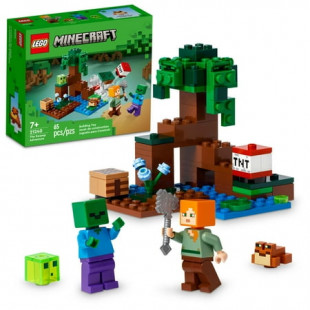 LEGO Minecraft The Swamp Adventure Set 21240, Creative Toy with Crafting Table, Mangrove Tree and Alex Figure, Great Stocking Stuffer for Kids