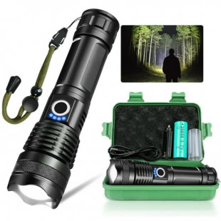 100000 Rechargeable flashlights,5 Modes lPX65Waterproof Super Bright With USB Rechargeable,Zoomable Torchfor Emergency Hiking Hunting Camping