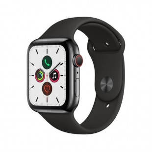 Restored Apple Watch Series 5 (GPS, 44mm) - Space Black Stainless Steel Case - Black Sport Band (Refurbished)