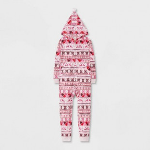 Girls' Christmas 'Fairisle' Union Suit - Cat & Jack™ Pink L