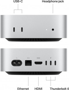 Apple 2024 Mac Mini with M4 Chip, 16GB RAM, 256GB SSD, Gigabit Ethernet – Works with iPhone/iPad