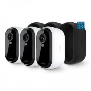 Arlo Essential Outdoor Camera 2K (2nd Generation) - Wireless Security Surveillance Camera - 3 Cam - White, VMC3350-1WMNAS