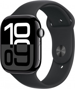 Apple Watch Series 10 GPS 46mm case Smartwatch with Jet Black Aluminium Case with Black Sport Band