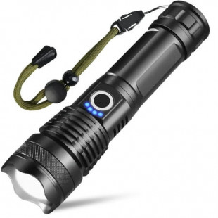 Qunler 90000 Lumens Powerful Flashlight, USB Rechargeable Waterproof XHP70 Searchlight Super Bright 5 Modes LED Flashlight Zoom Bar Torch for Hiking Hunting Camping Outdoor Sport (Battery Included)