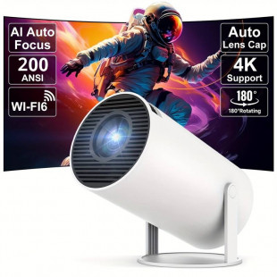 HY300 Mini Projector 4K Android 11.0 1080P 720P 200ANSI Portable Wireless Home Outdoor Cinema 180° Projection Angle Adjustable